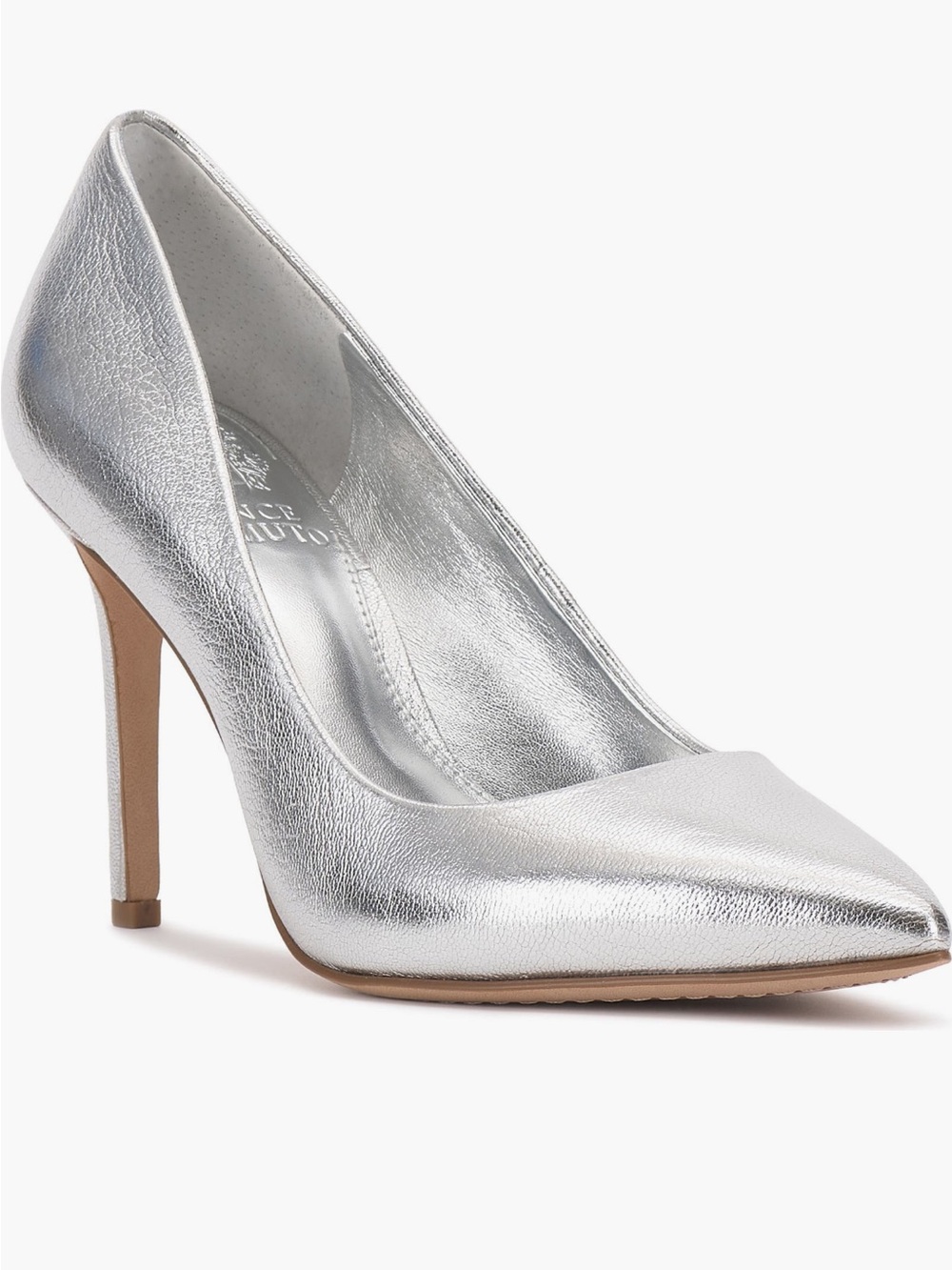 Vince Camuto Savilla Silver Metallic Pointed-Toe Stiletto Pump Sz 7.5 NWB
